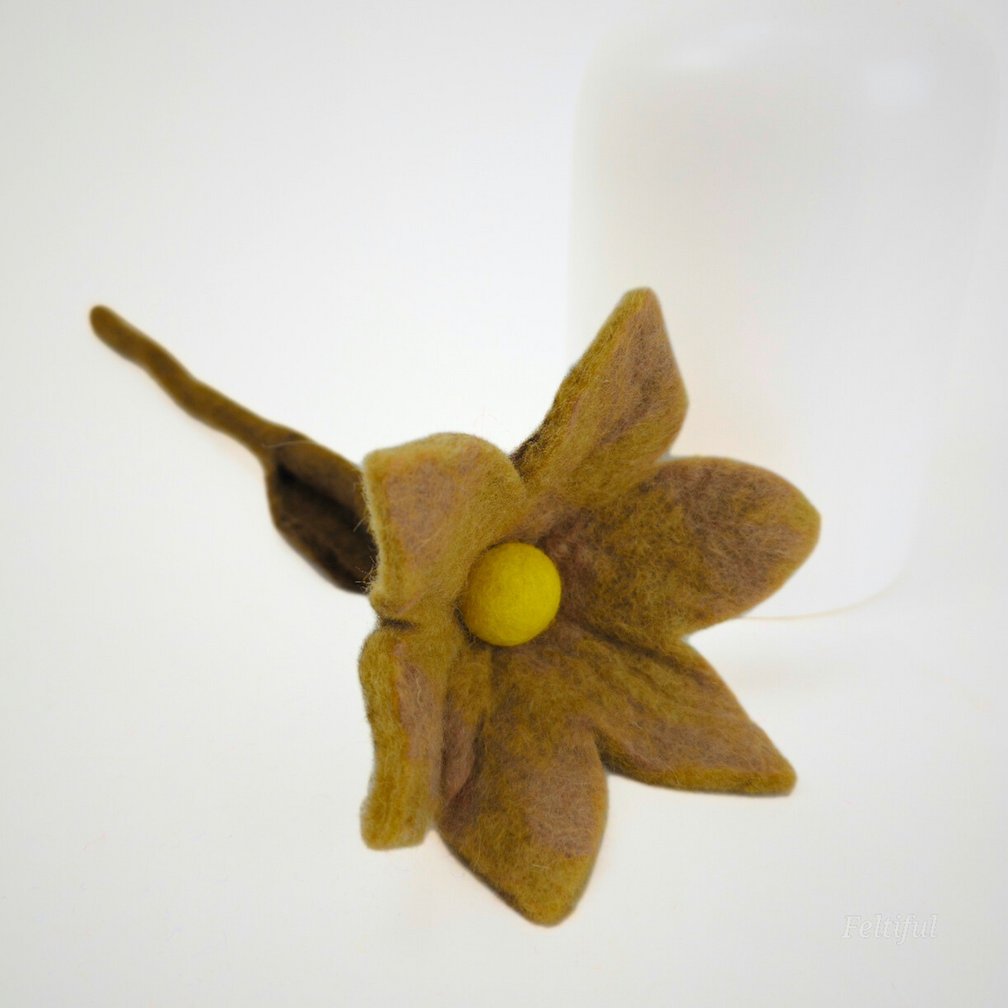 Hand Felted Camel Lily Flower