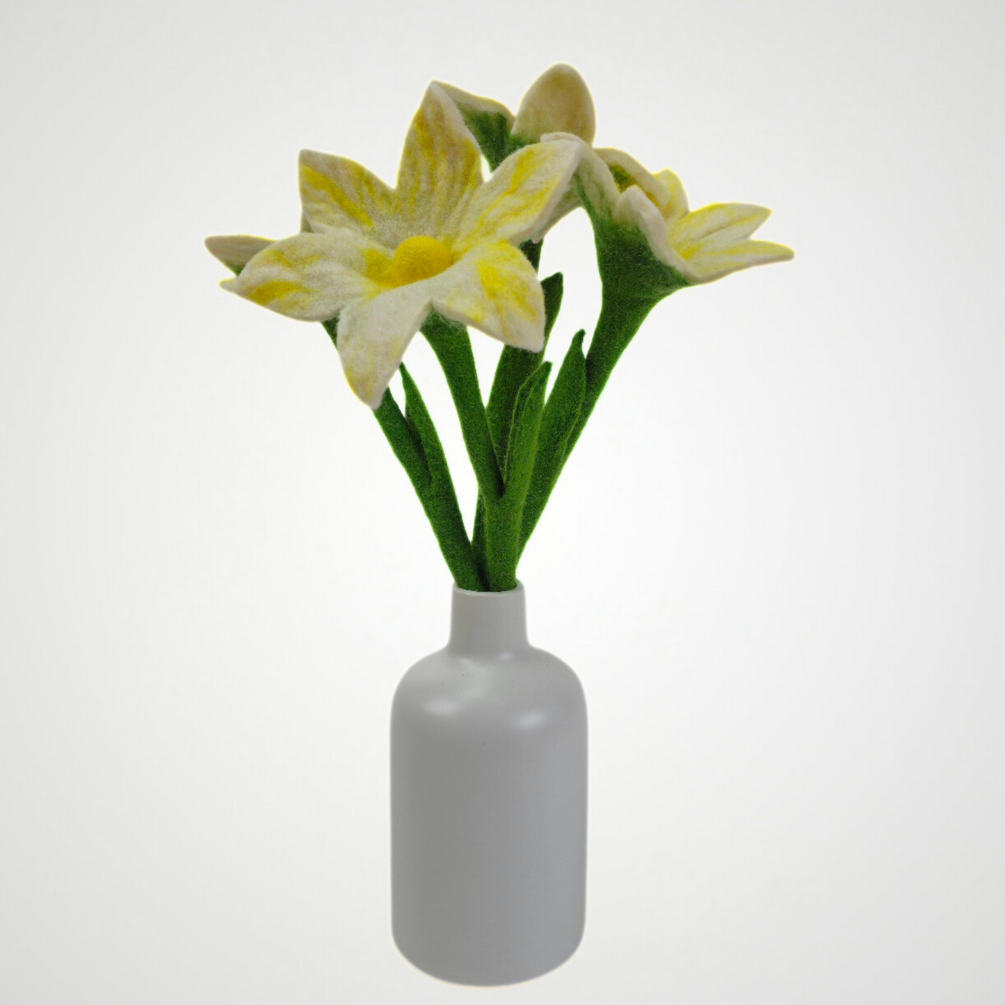 Hand Felted White Lily Flower
