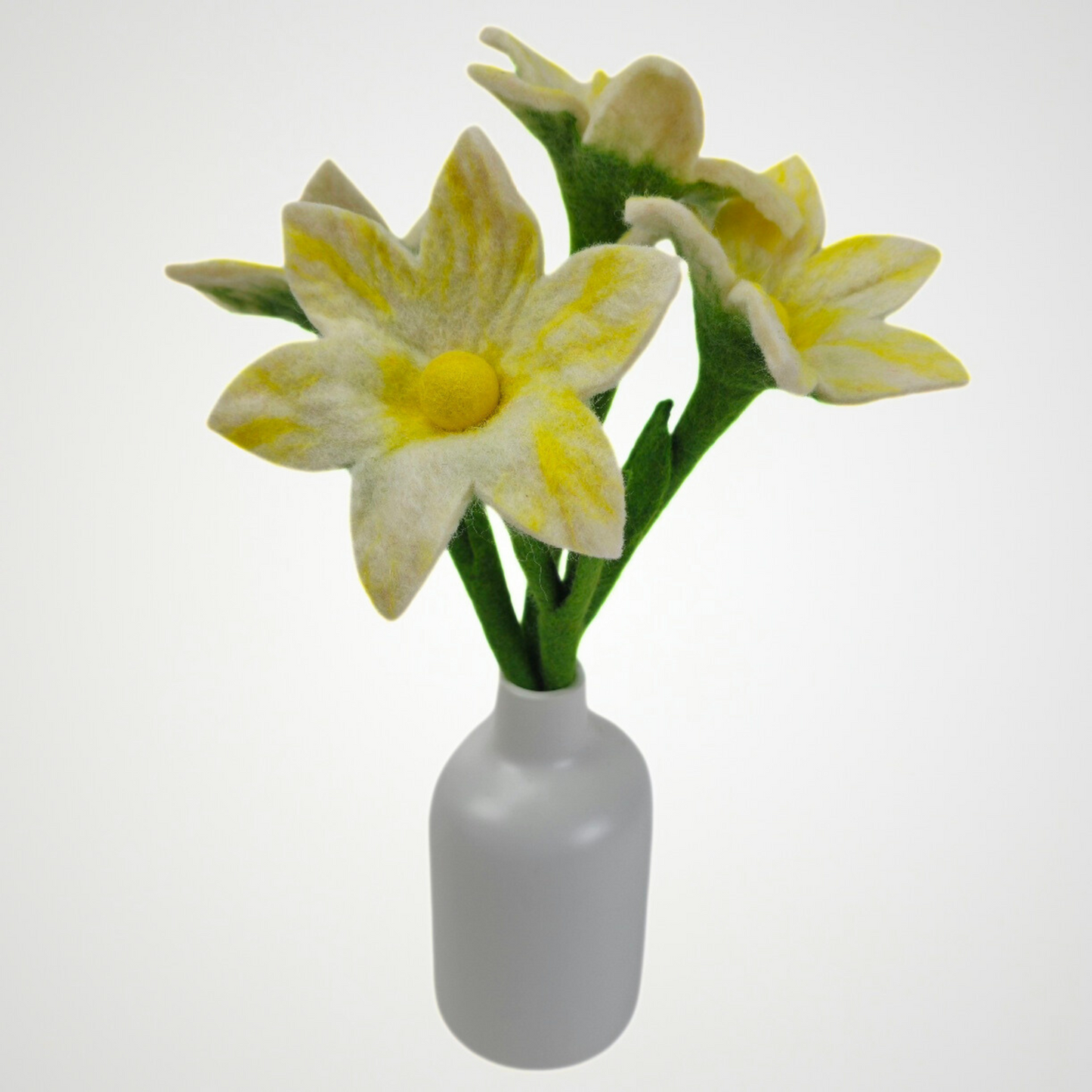 Hand Felted White Lily Flower