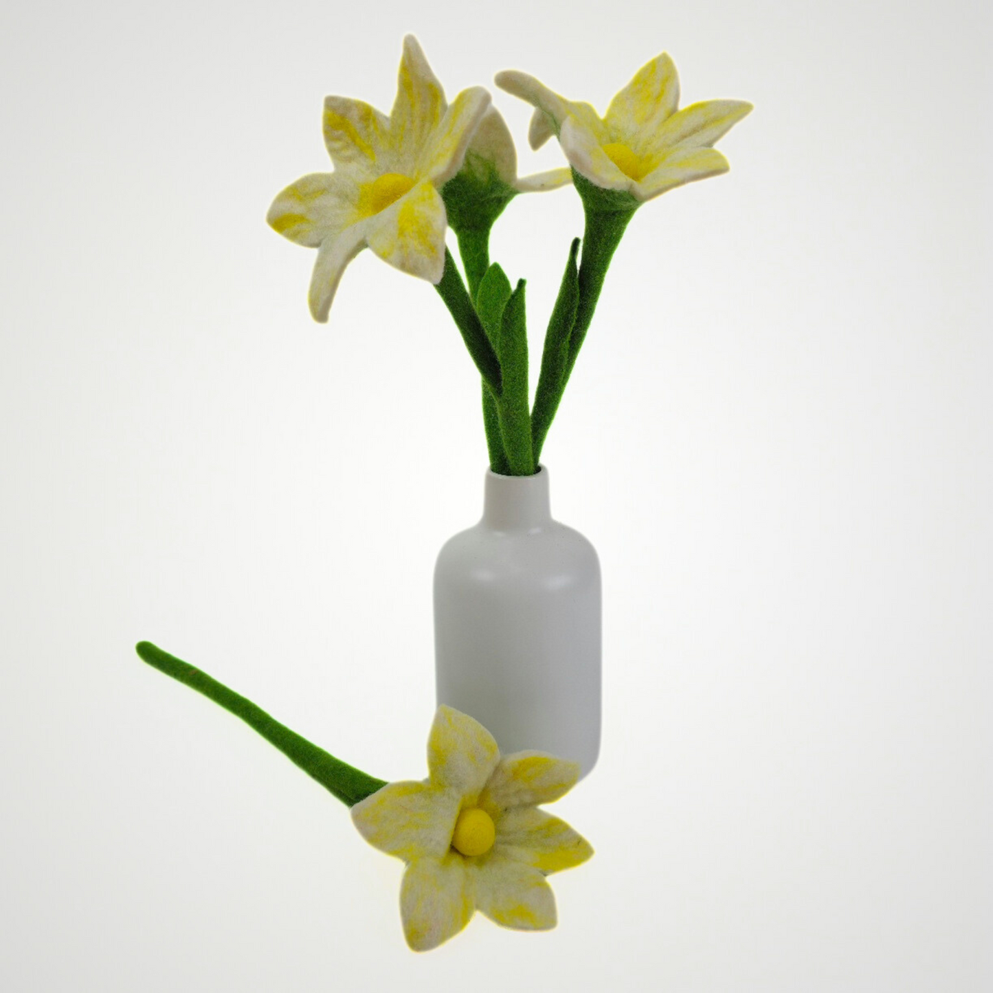 Hand Felted White Lily Flower