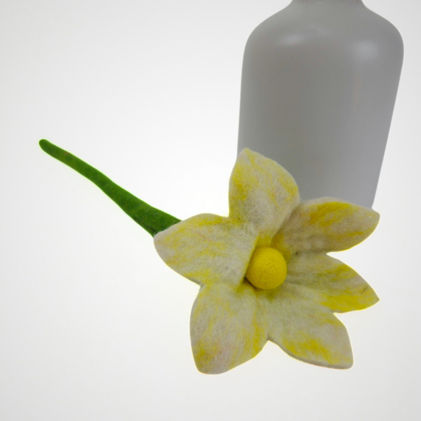Hand Felted White Lily Flower