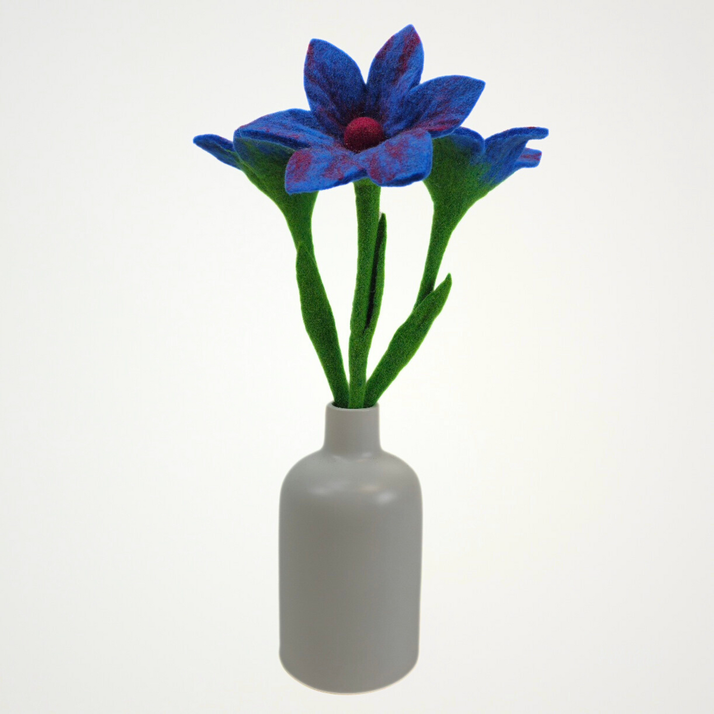 Hand Felted Blue Lily Flower