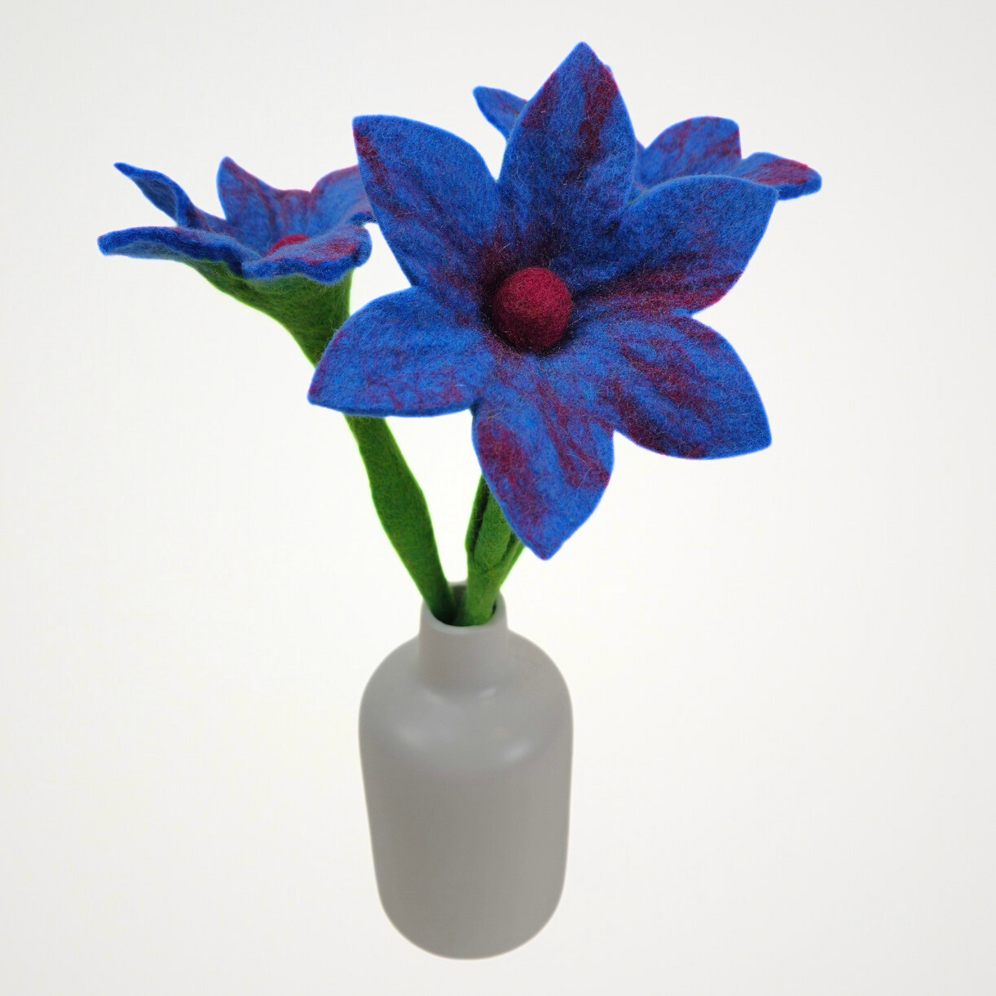 Hand Felted Blue Lily Flower