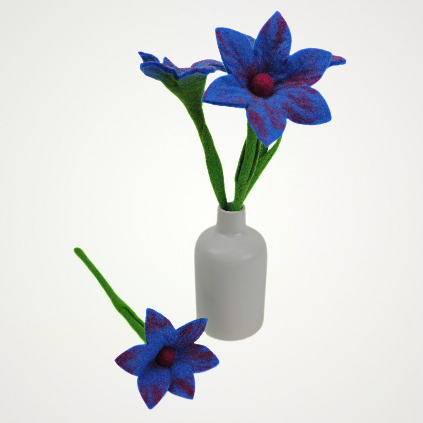 Hand Felted Blue Lily Flower