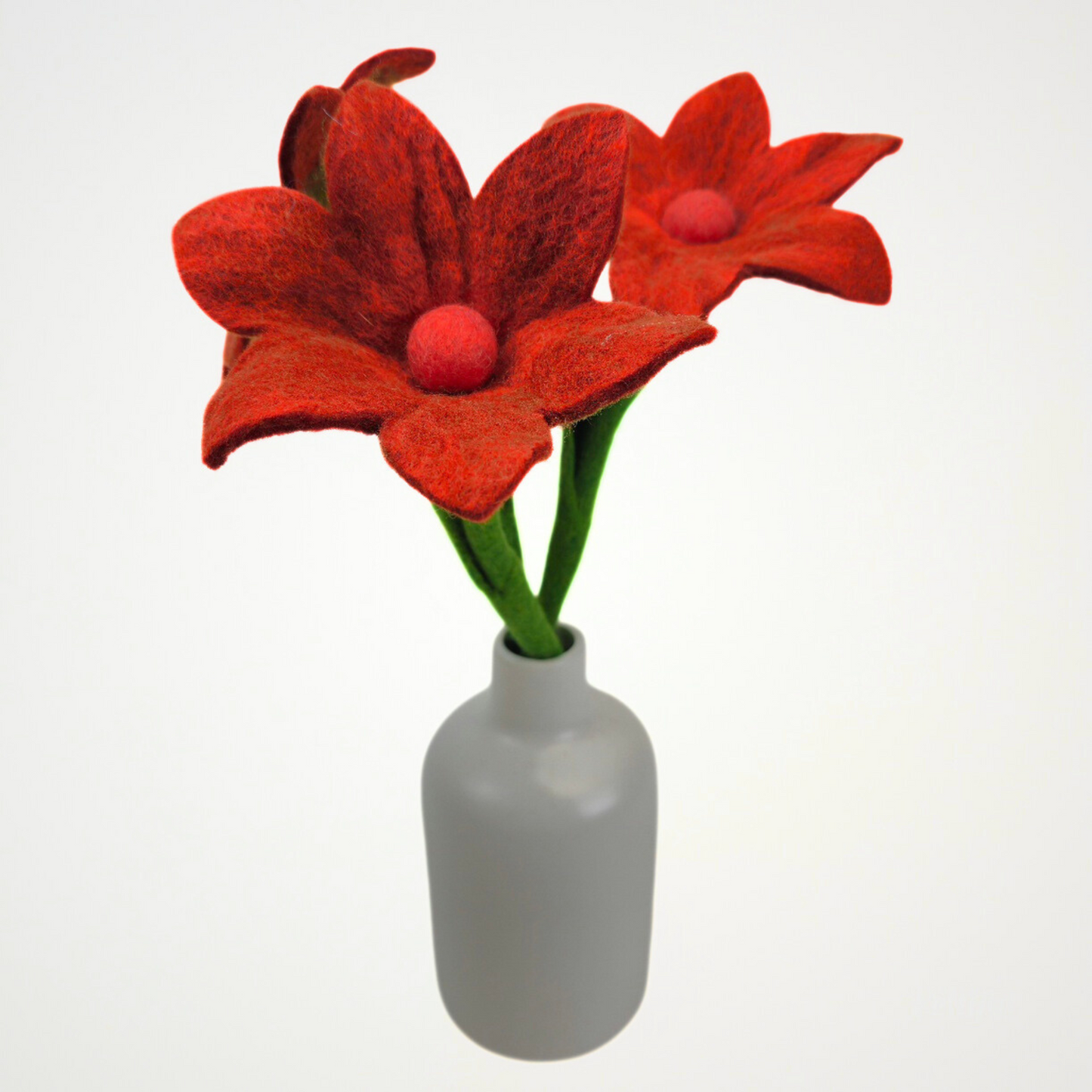Hand Felted Dark Orange Lily Flower