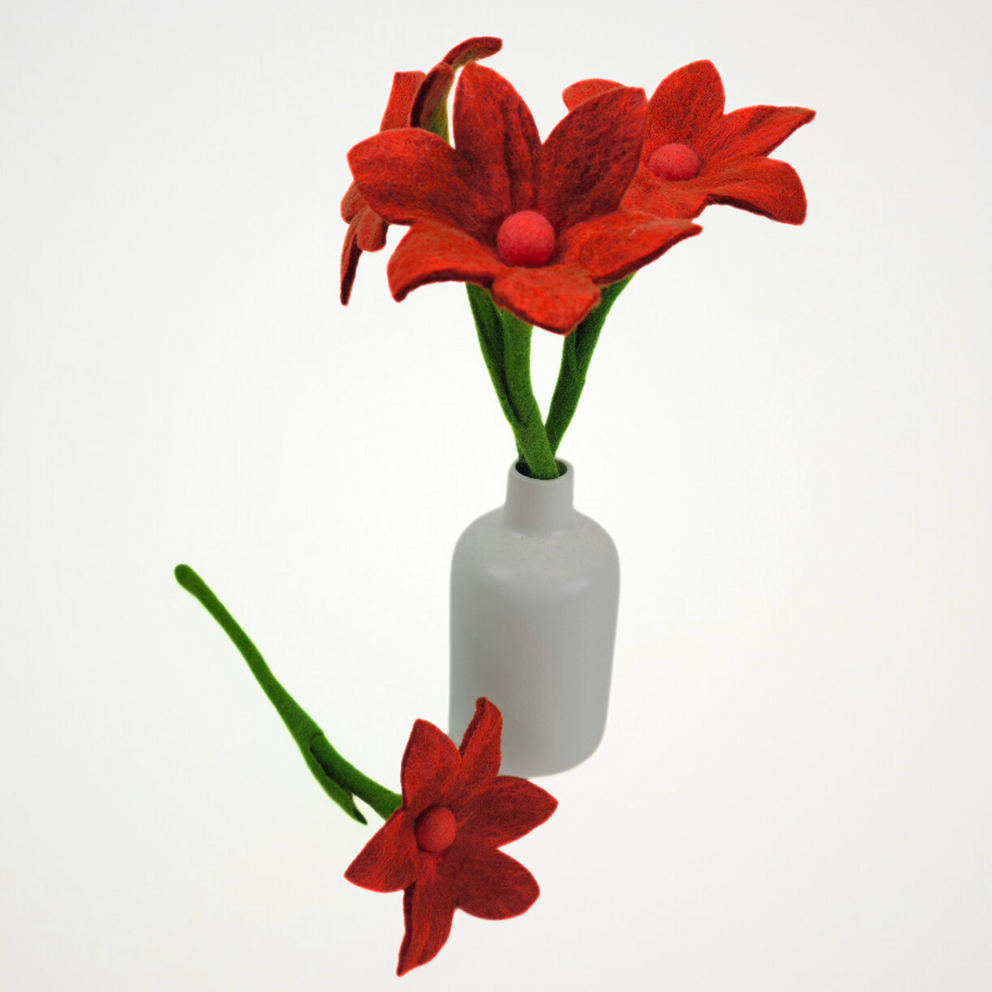 Hand Felted Dark Orange Lily Flower