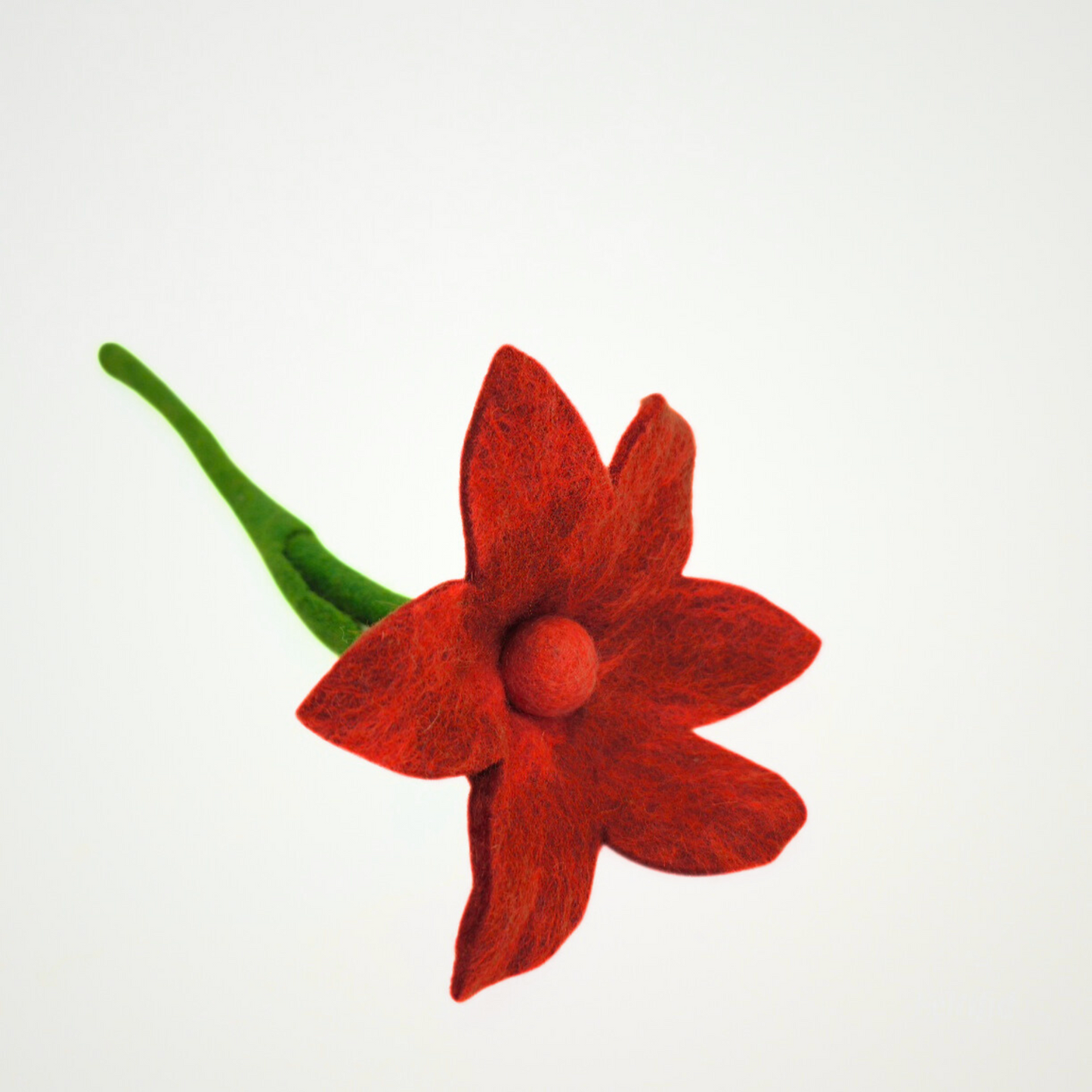 Hand Felted Dark Orange Lily Flower