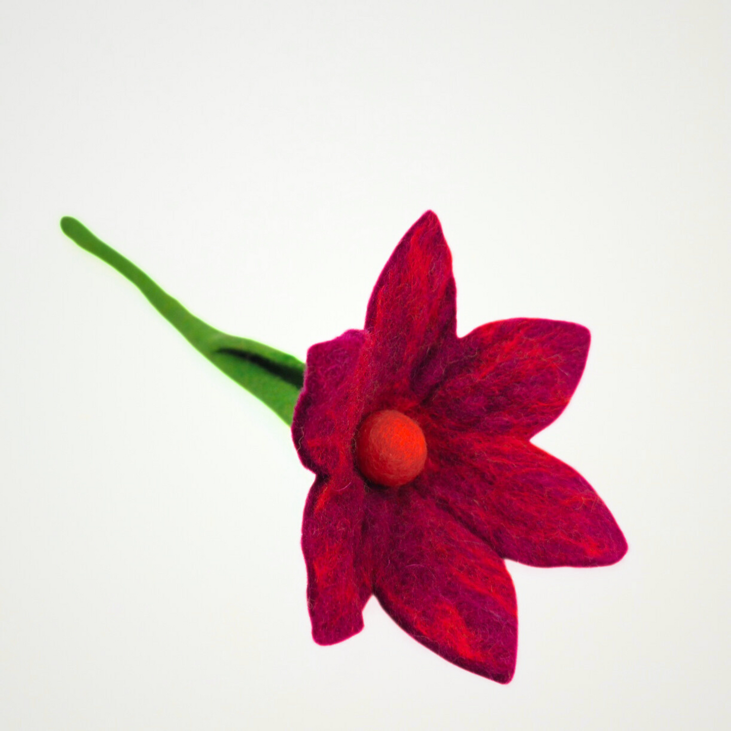 Hand Felted Maroon Lily Flower