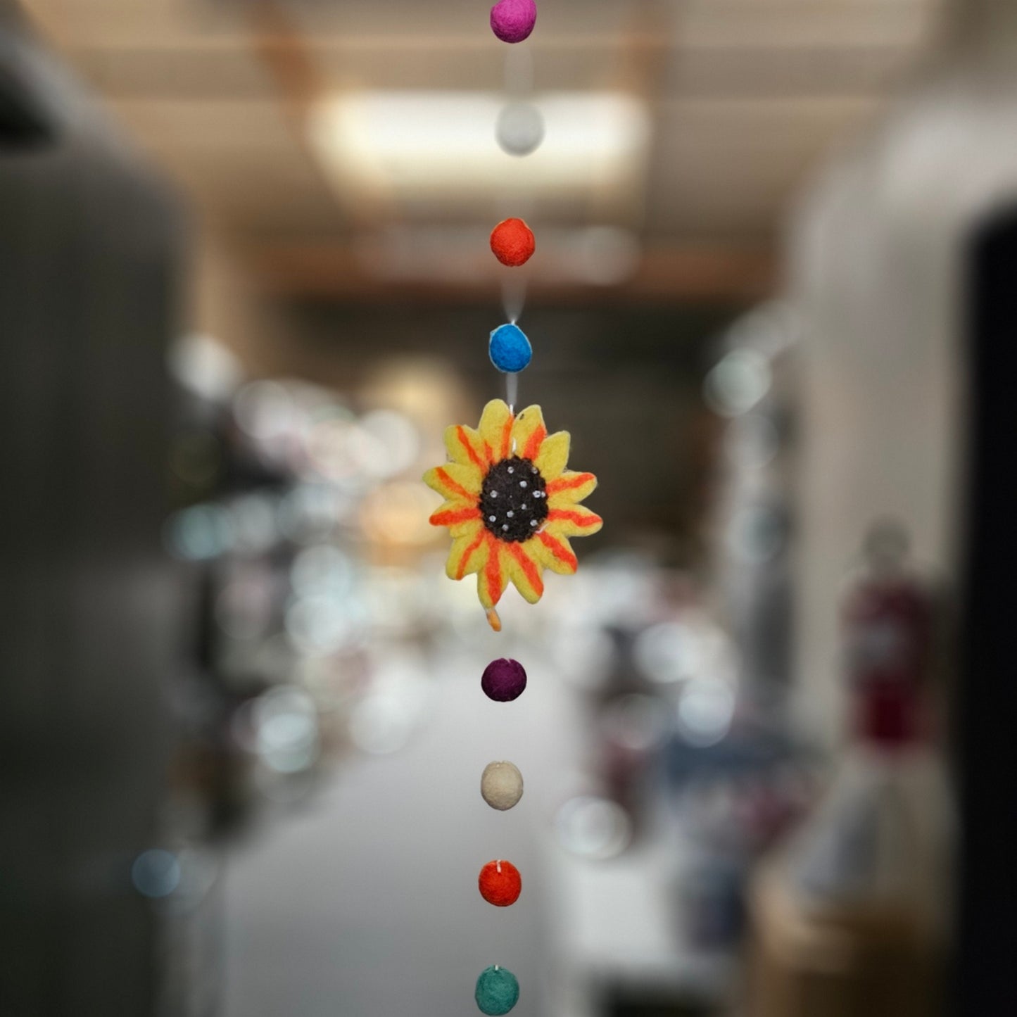 Handmade Felted Sunflowers Garland