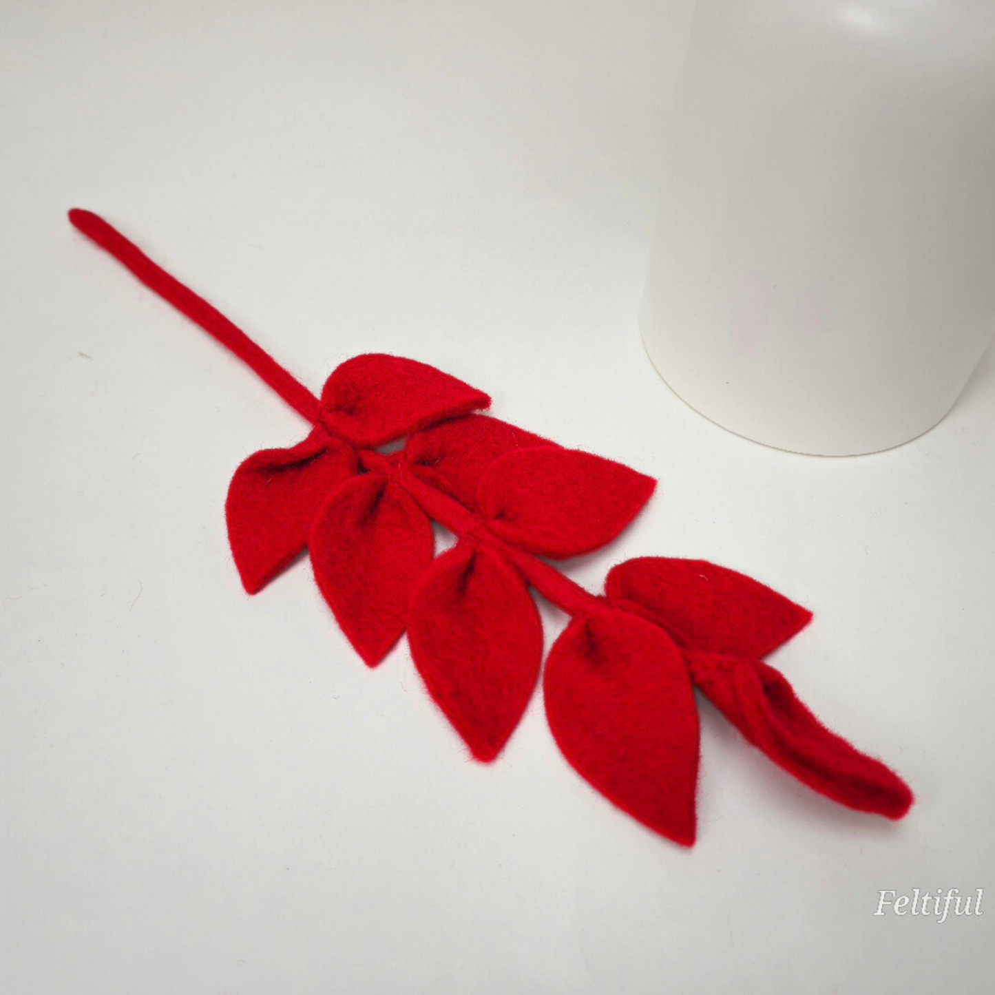 Hand Felted Red Ash Leaves