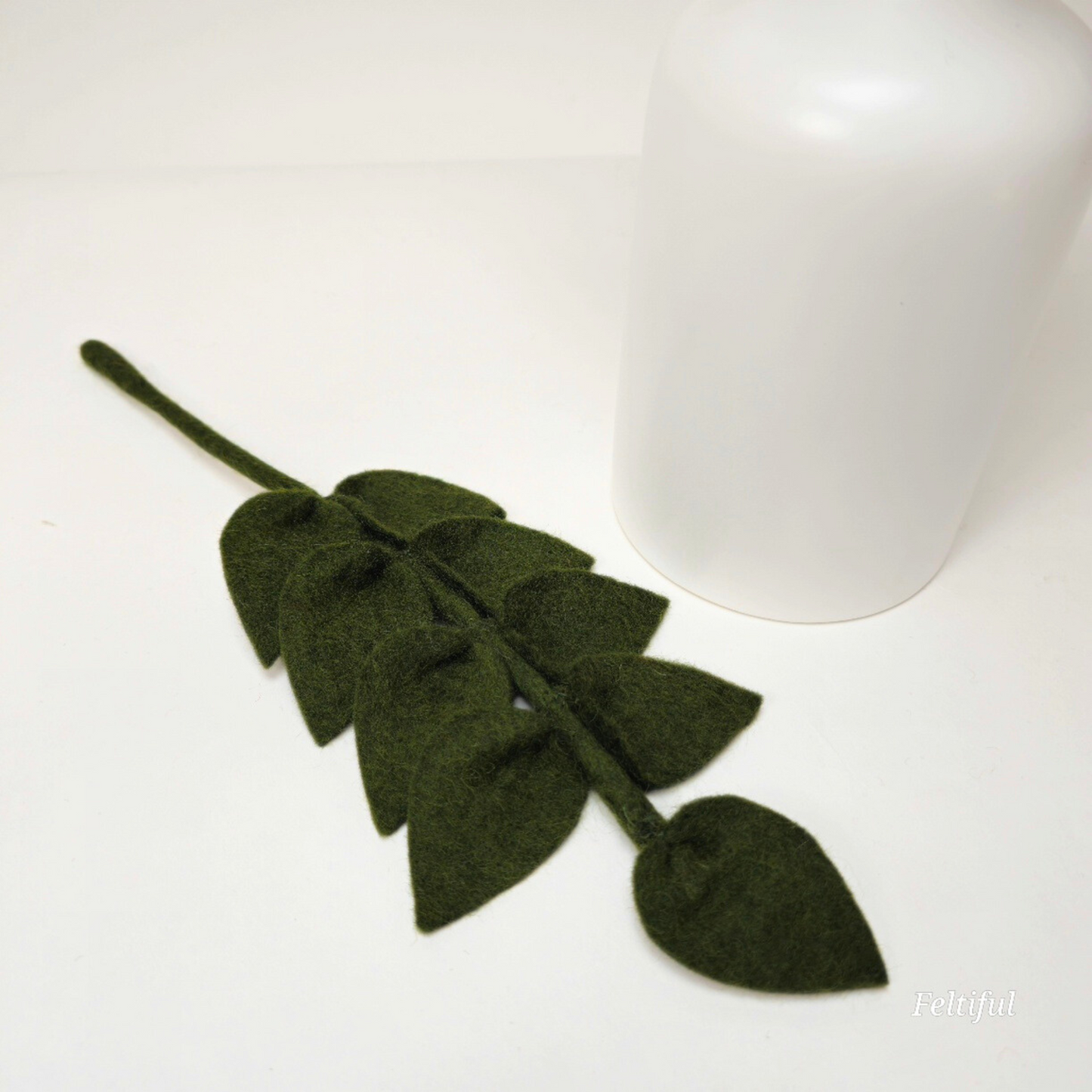 Hand Felted Green Ash Leaves