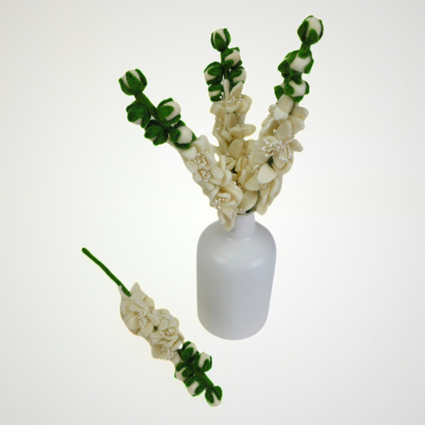 Hand Felted White Goldiolus Flower