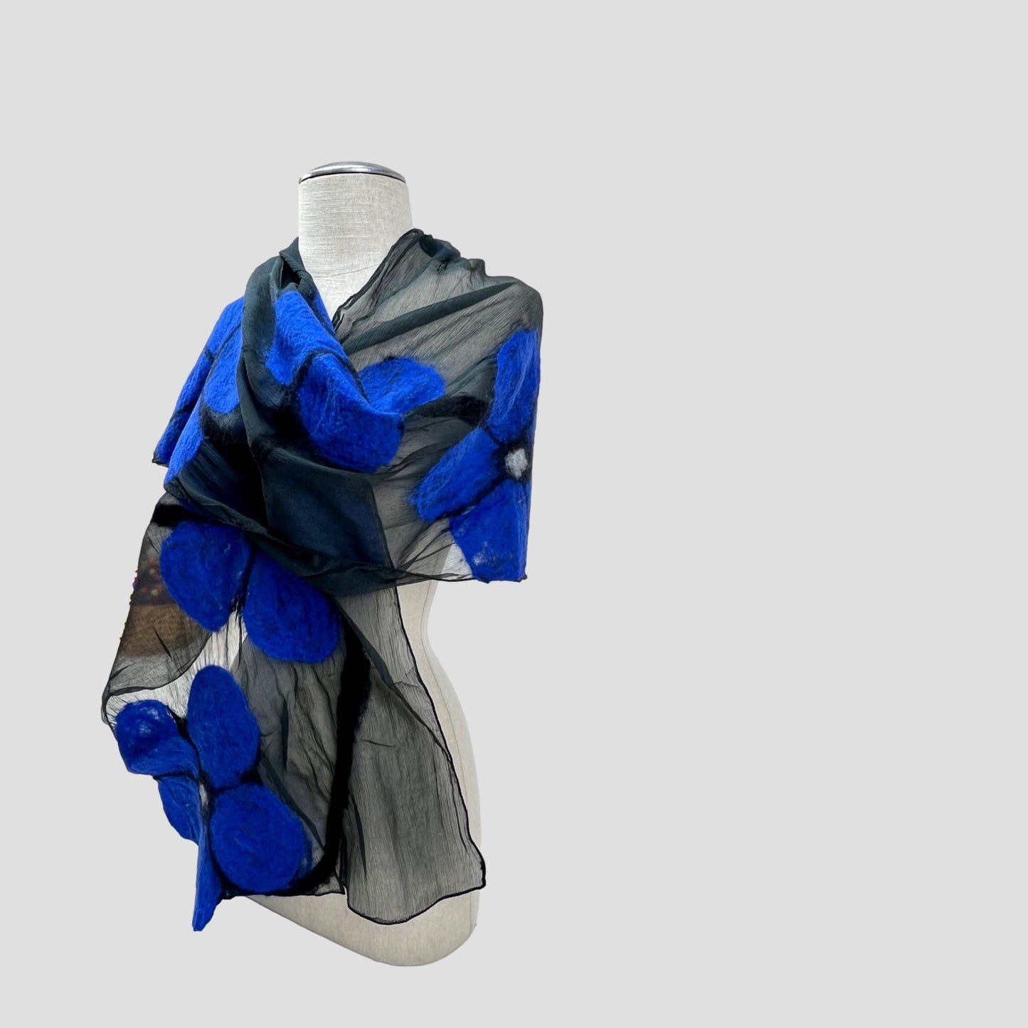 Floppy Flower Merino Wool & Silk Felted Scarf
