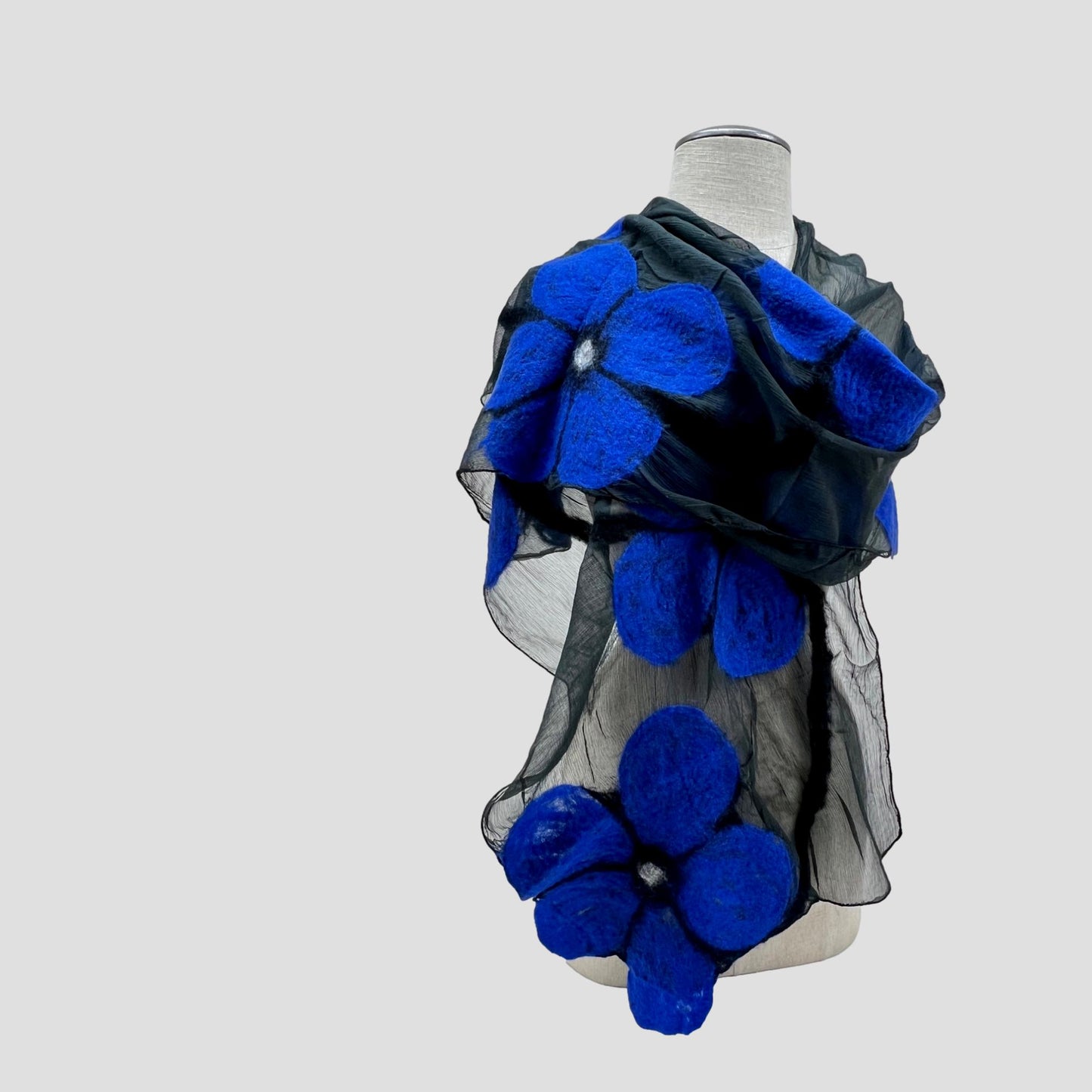 Floppy Flower Merino Wool & Silk Felted Scarf