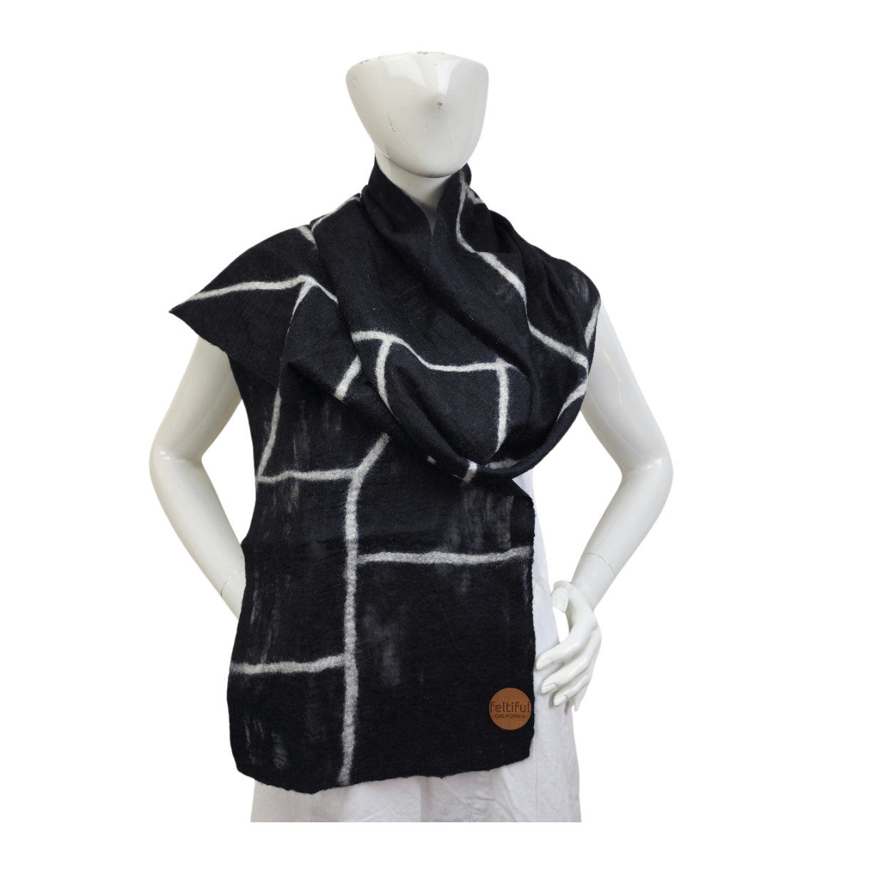 Silk & Merino Wool Kind Of Line Felted Scarf