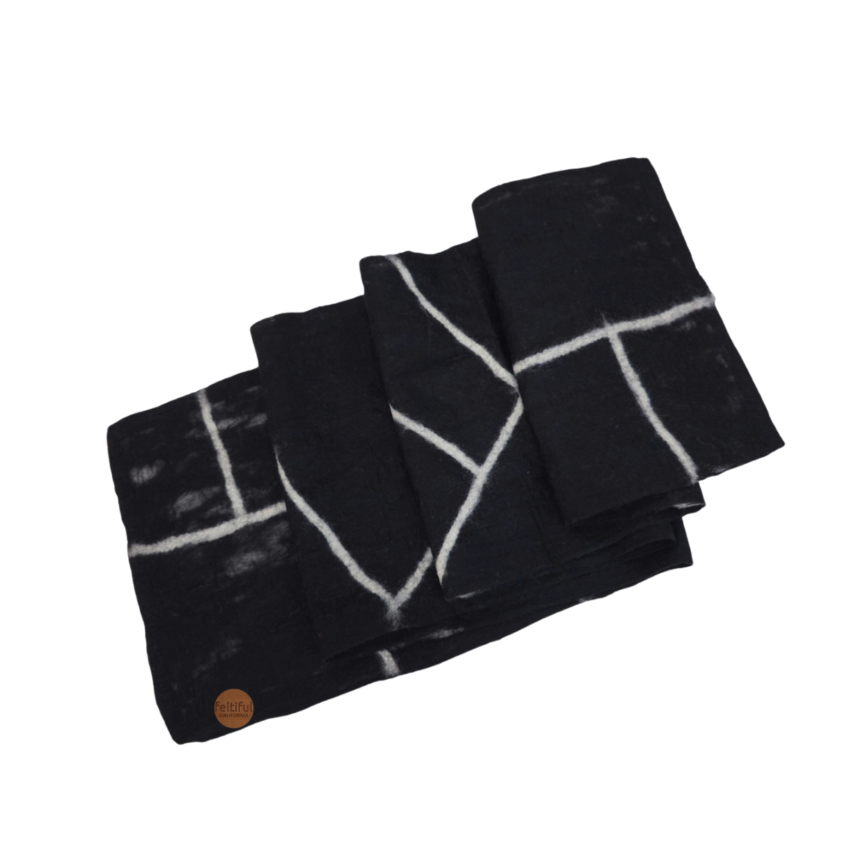 Silk & Merino Wool Kind Of Line Felted Scarf