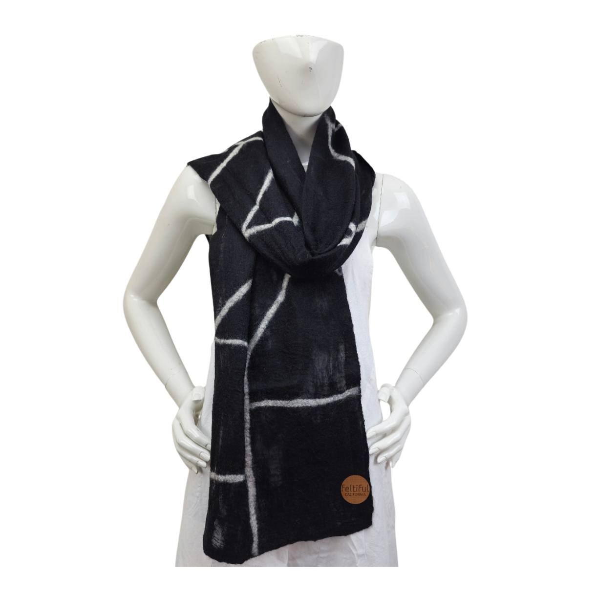 Silk & Merino Wool Kind Of Line Felted Scarf