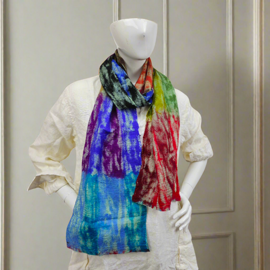 Assorted mix color wool nuno felted scarf