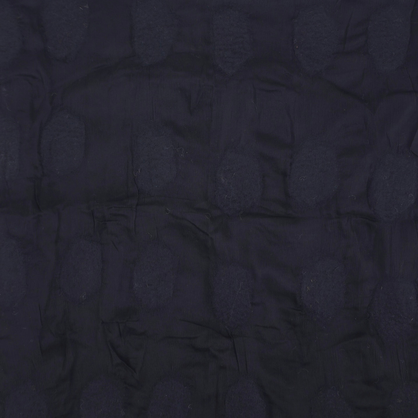 Black Silk Felted Scarf with White Polka Dots