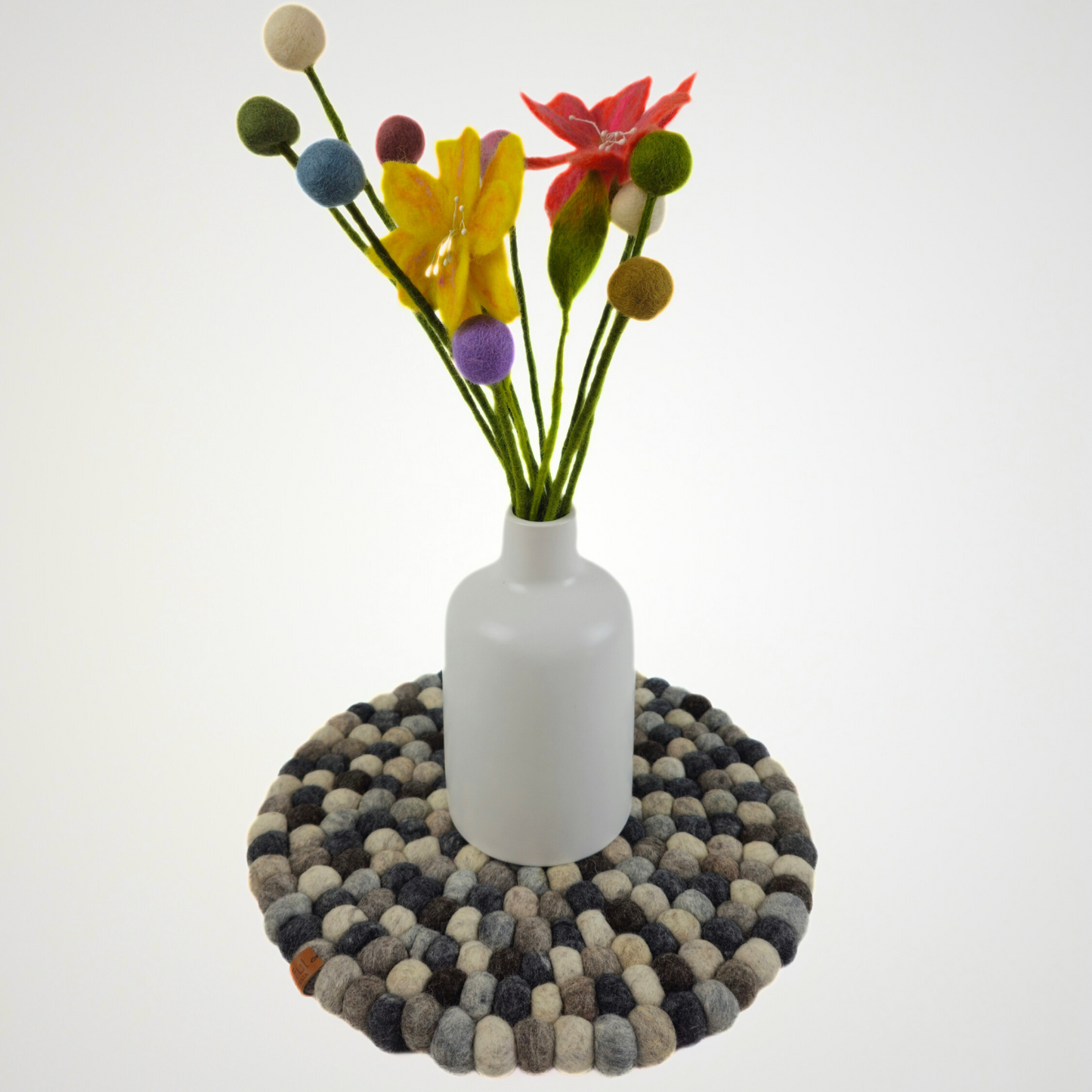 12-Inch Pom Pom Ball Round Placemat-Set Of 2Pcs.