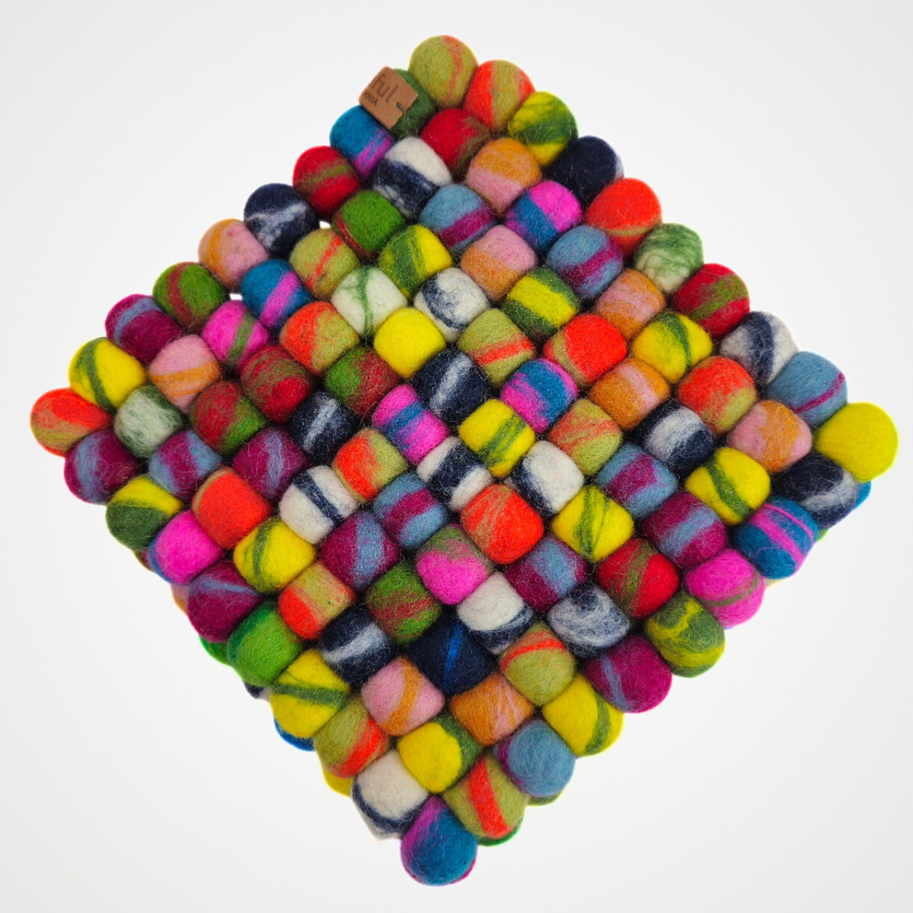 Multi Assorted Pom Pom Felt Trivet