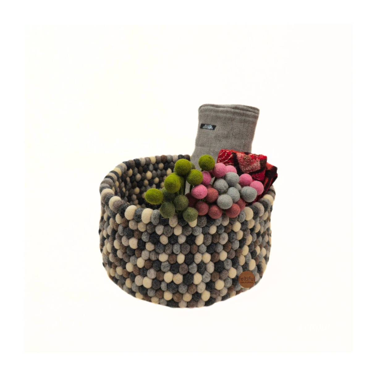 18x8 Inches Felt Ball Pom Pom Basket