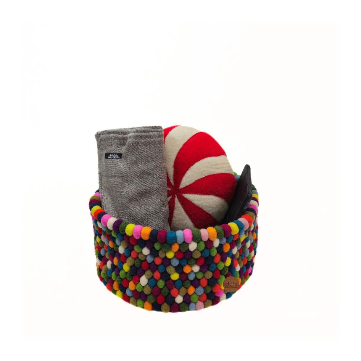 18x8 Inches Felt Ball Pom Pom Basket
