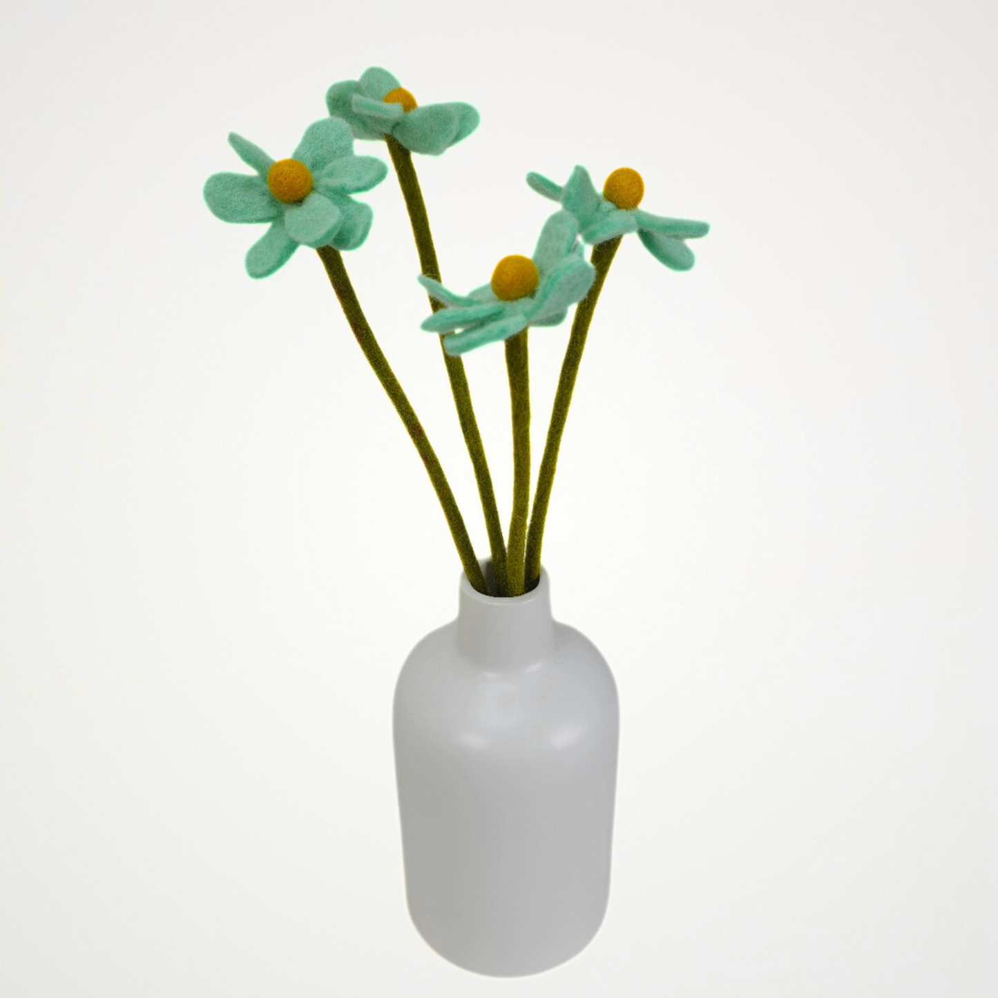 Hand Felted Turquoise Daisy Flower