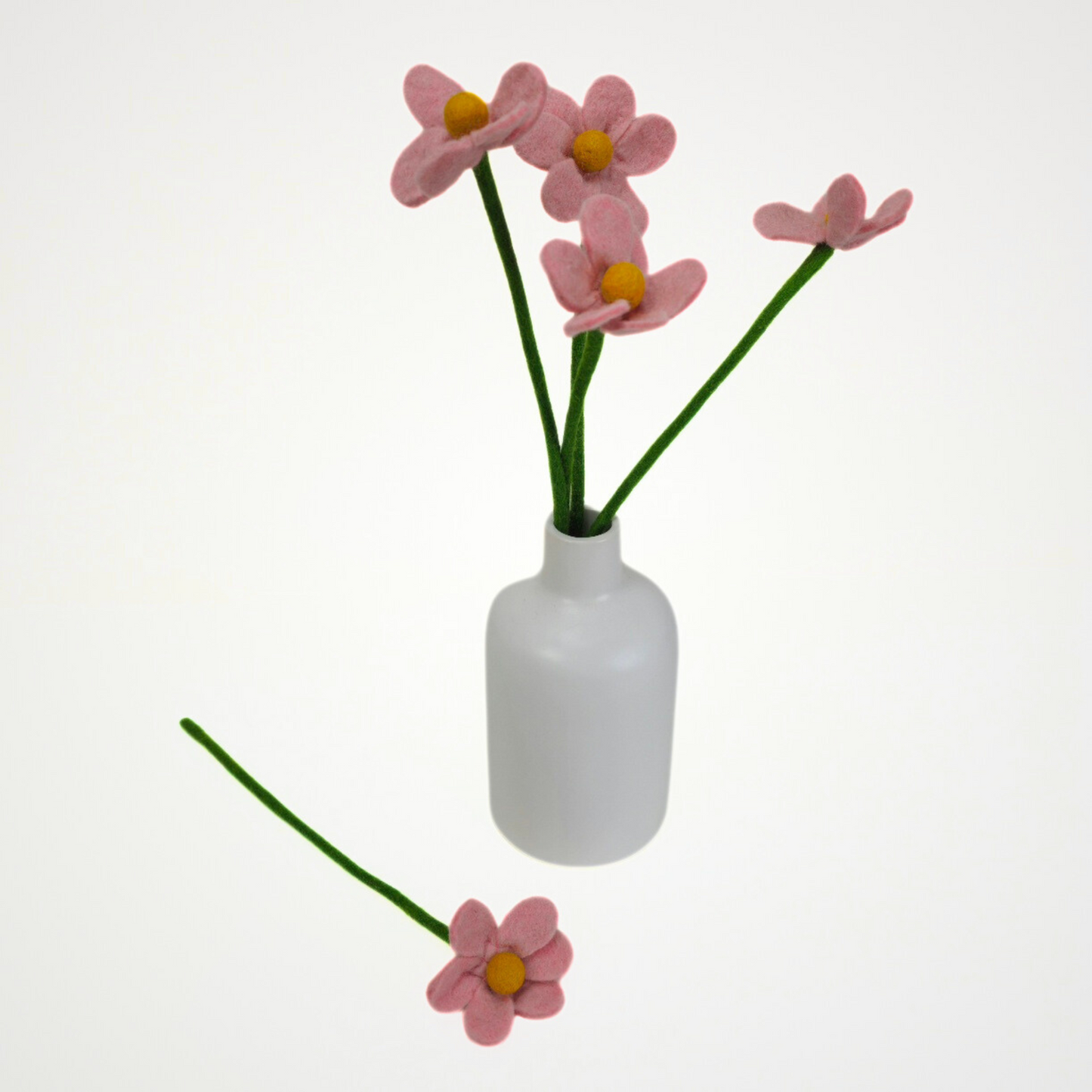 Hand Felted Baby Pink Daisy Flower