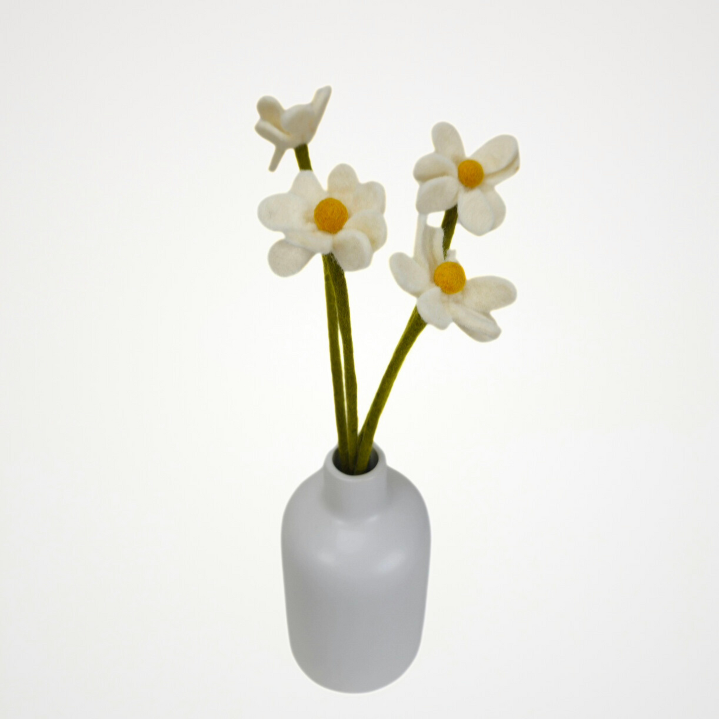 Hand Felted White Daisy Flower