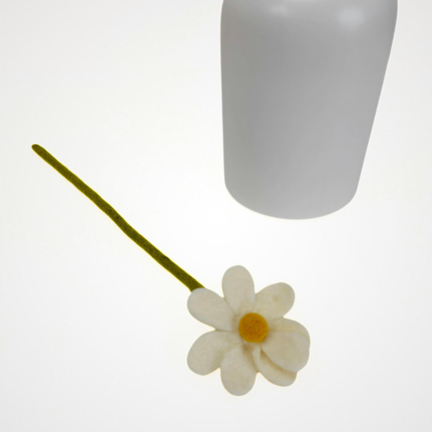 Hand Felted White Daisy Flower