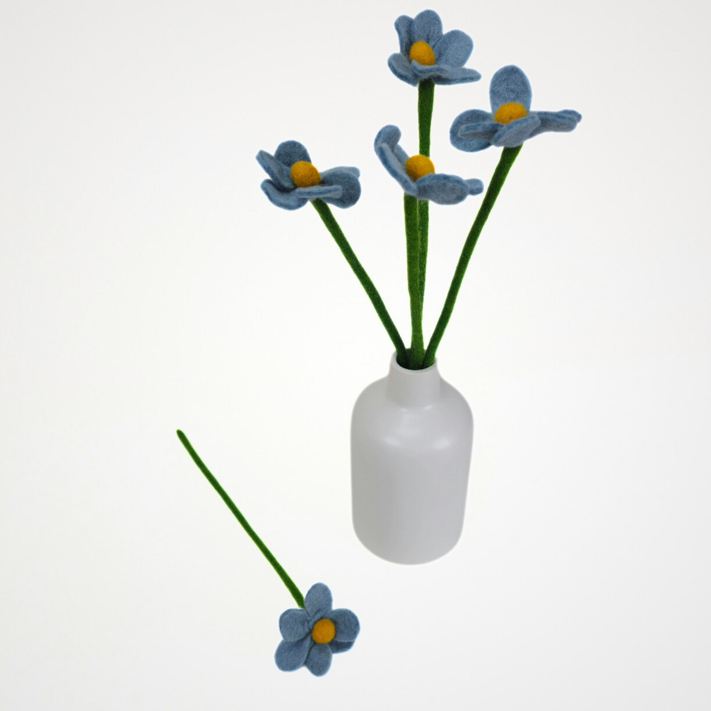 Hand Felted Off-Blue Daisy Flower