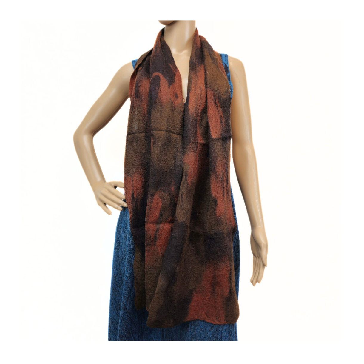Merino Wool & Sari Silk Felted Scarf