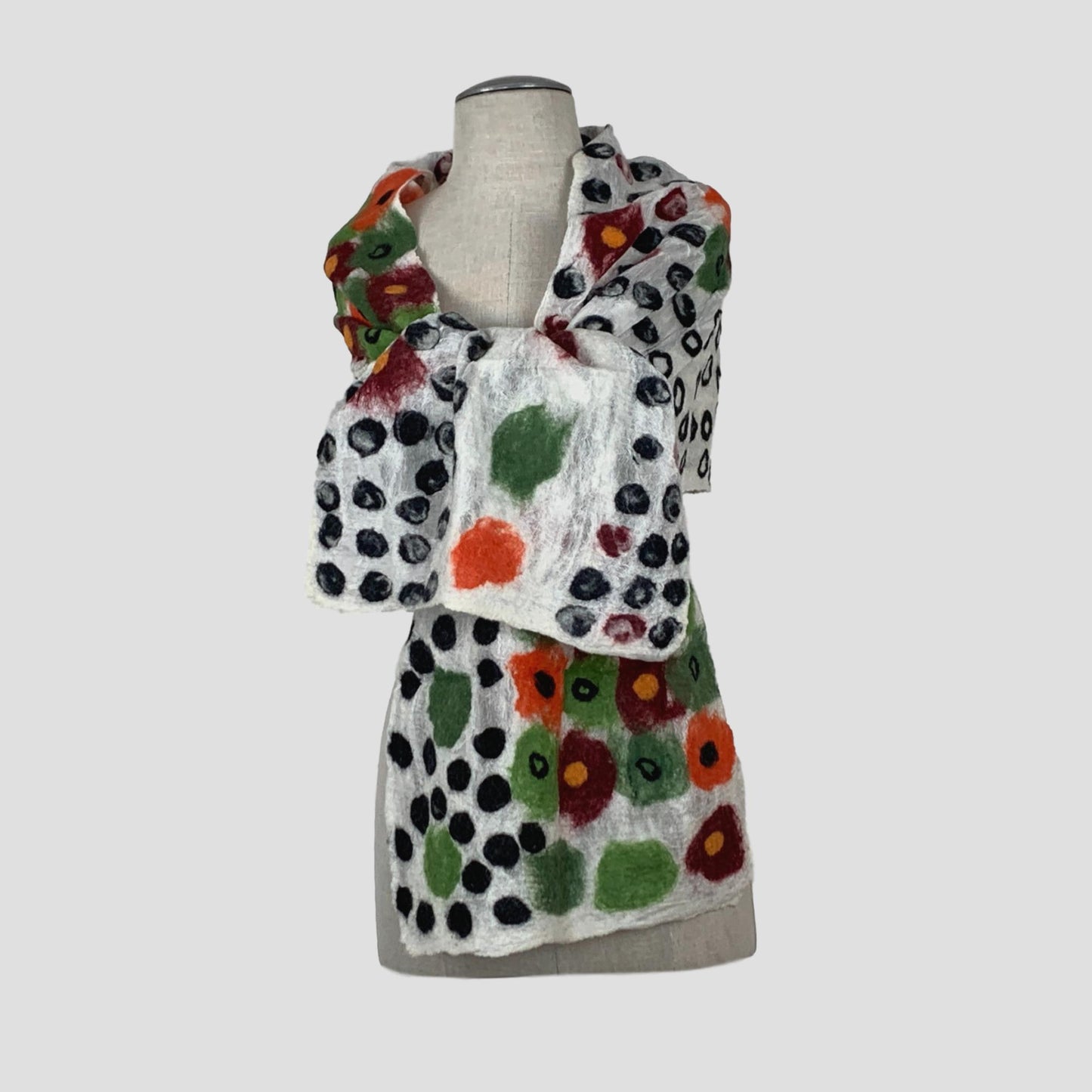 Spotted Merino & Silk Wool Felt Scarf