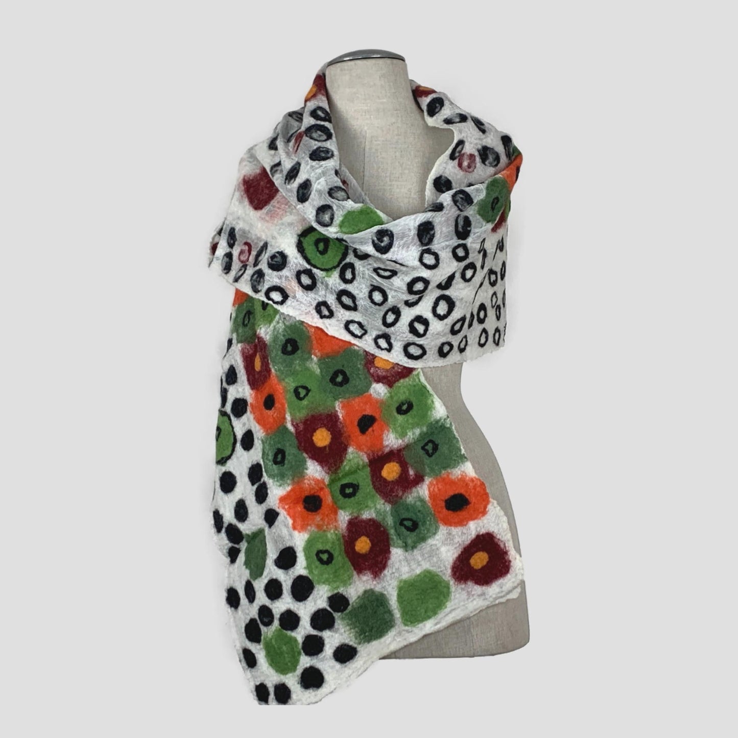 Spotted Merino & Silk Wool Felt Scarf