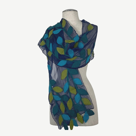 Kind Of Leaf Merino Wool & Silk Felted Scarf