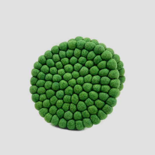 Green Round Felt Trivet-Set Of 2Pcs.