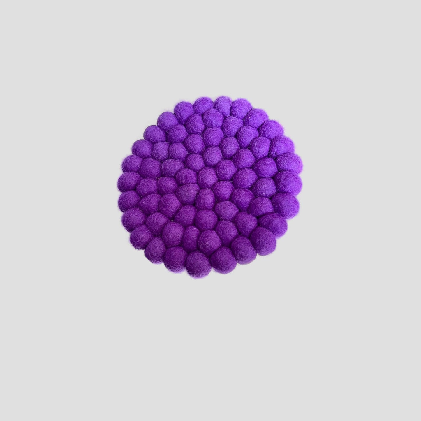 Purple Felt Ball Round Trivet