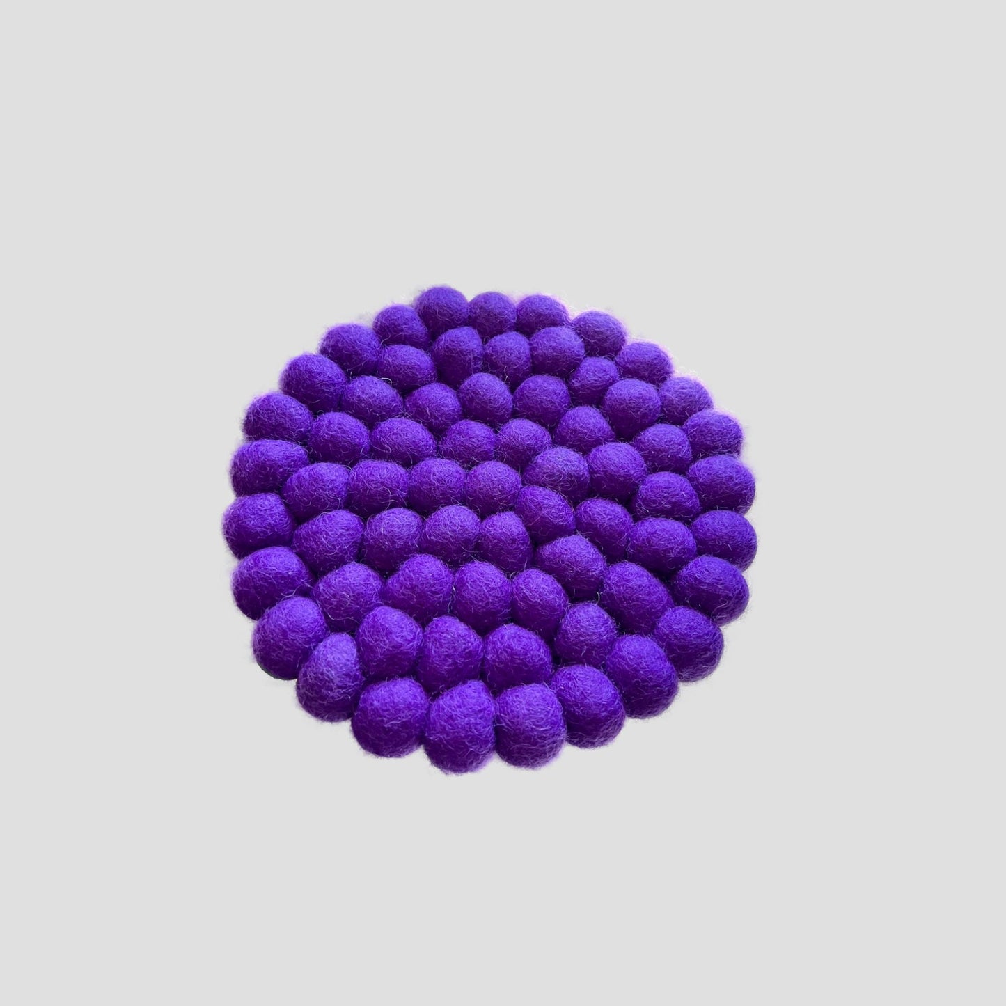 Purple Felt Ball Round Trivet
