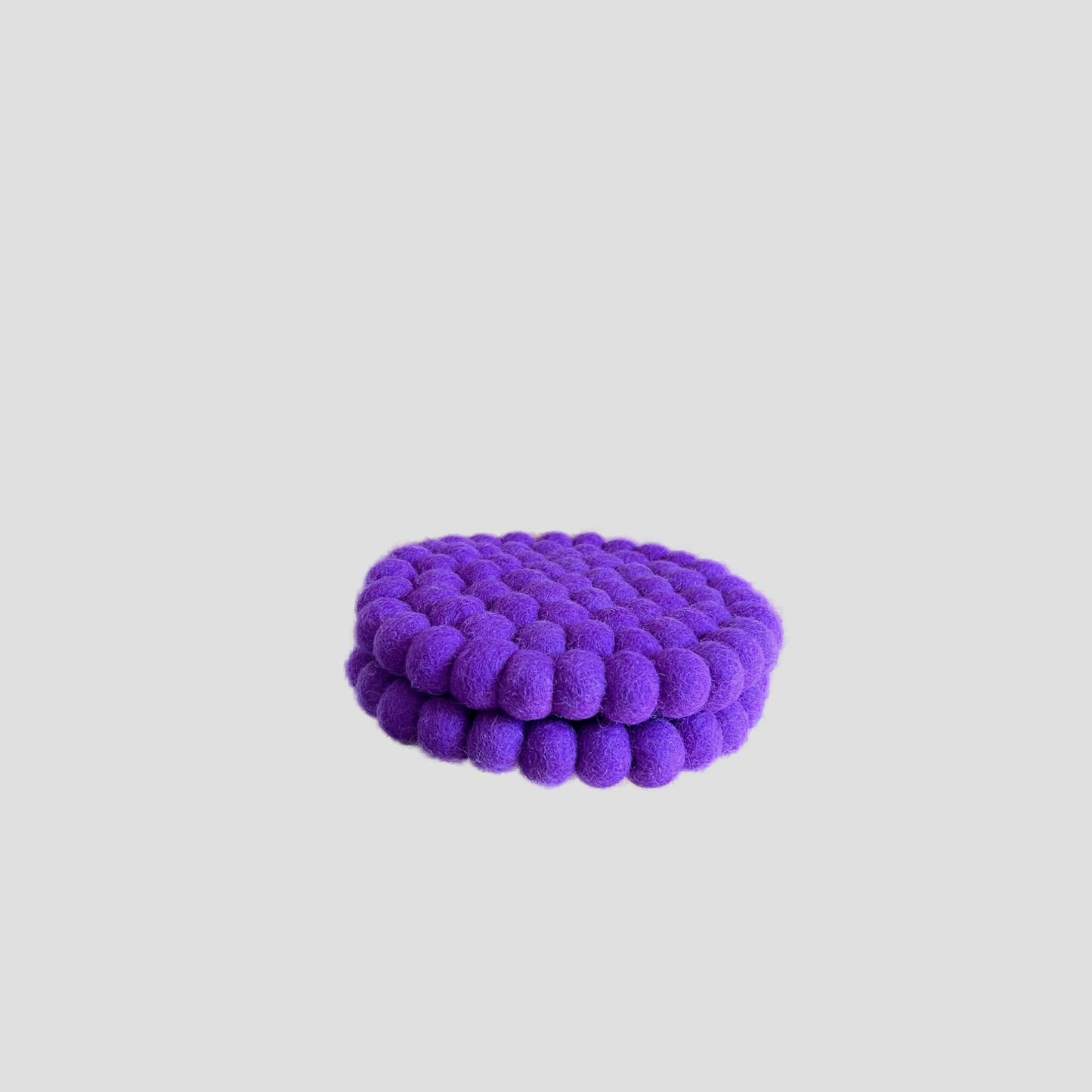 Purple Felt Ball Round Trivet