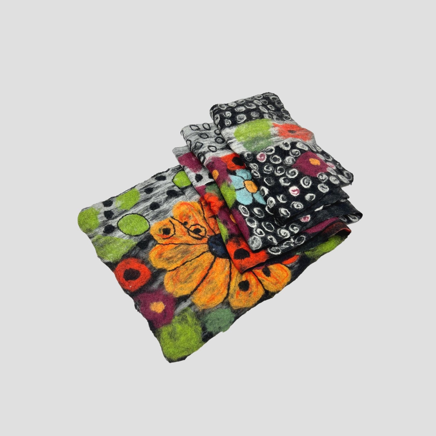 One Big Flower Merino Wool Felt Scarf