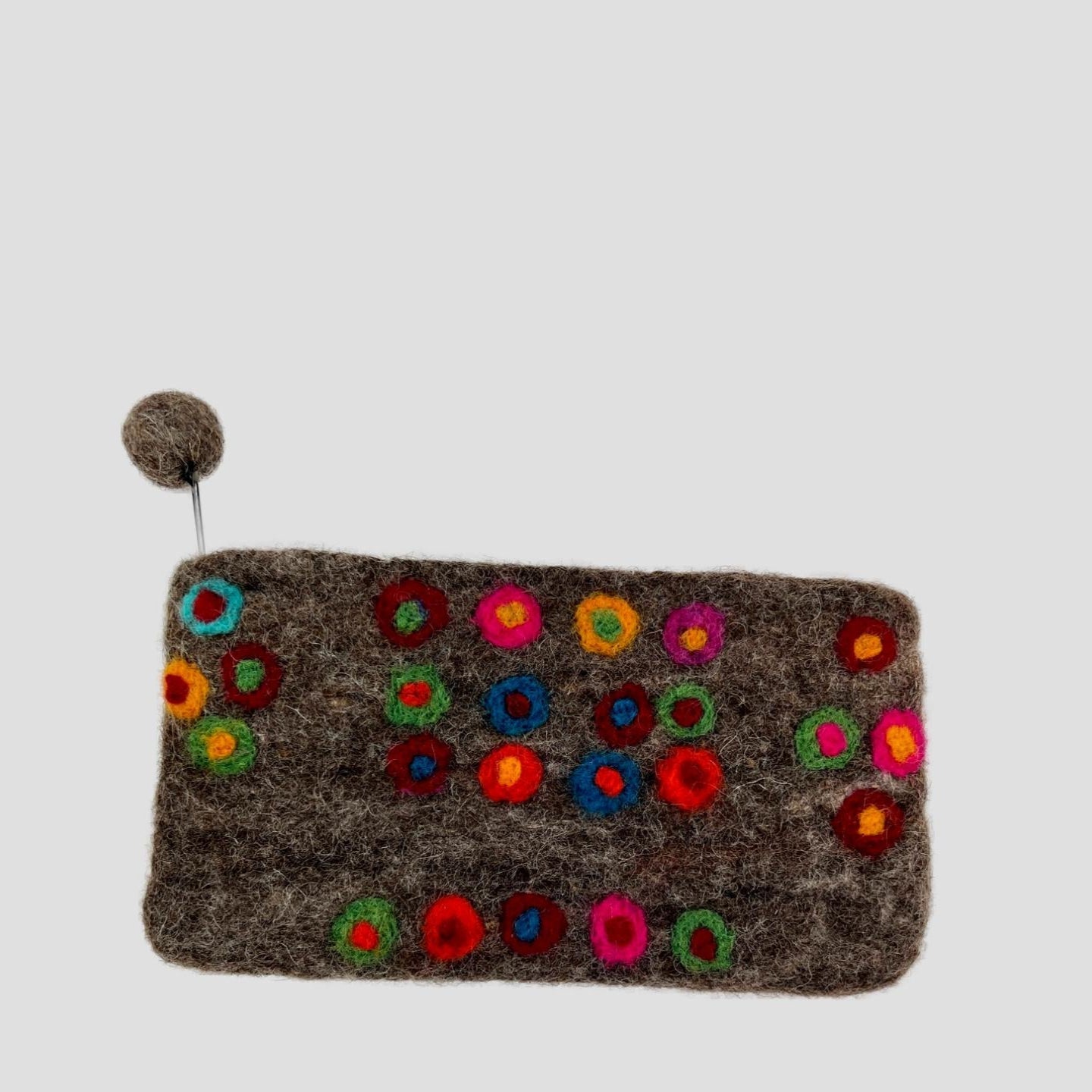 Brown Dotted Felted Purse