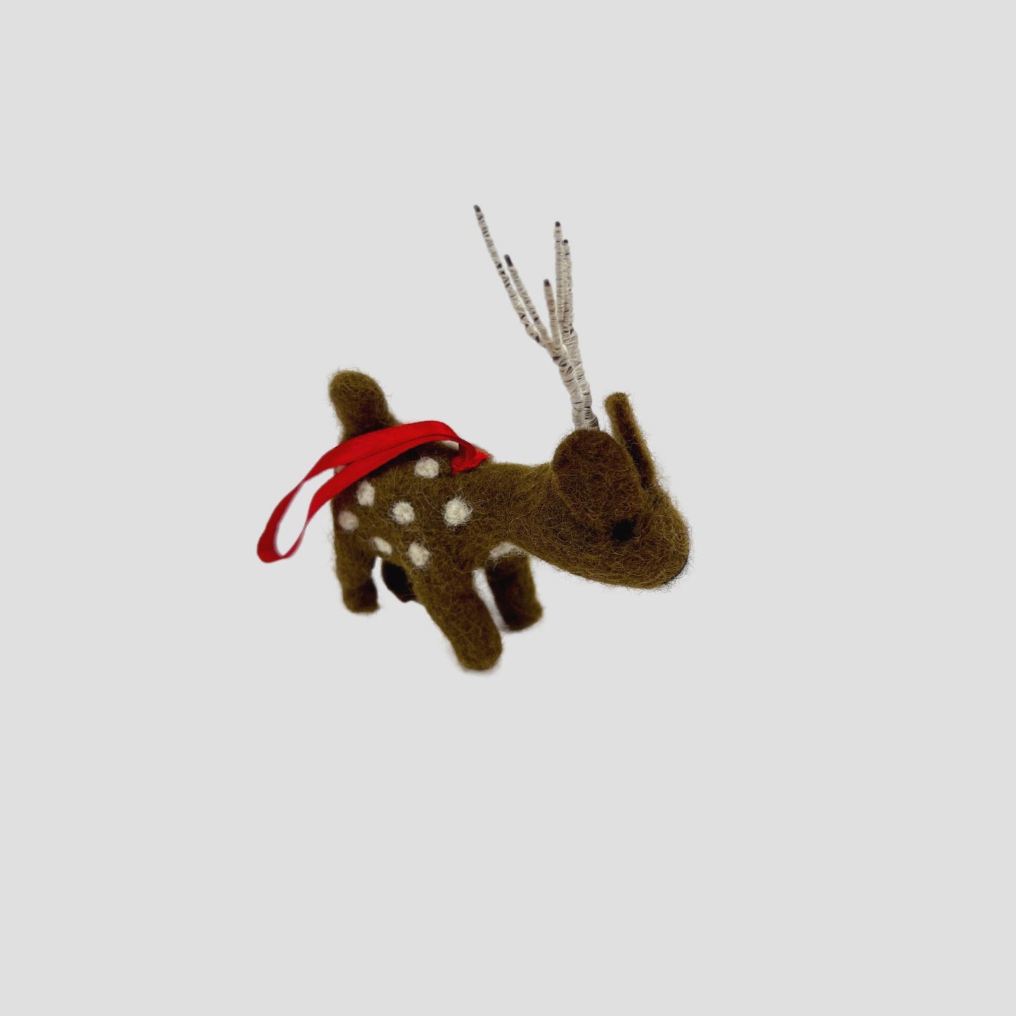 Christmas Ornament Dark Burlap Rain Deer
