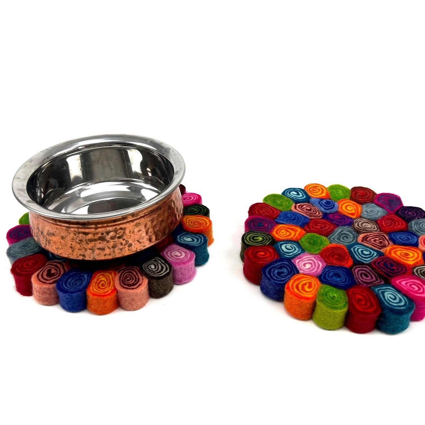 Pom Pom Candy Cut Trivet-Set Of 2Pcs.