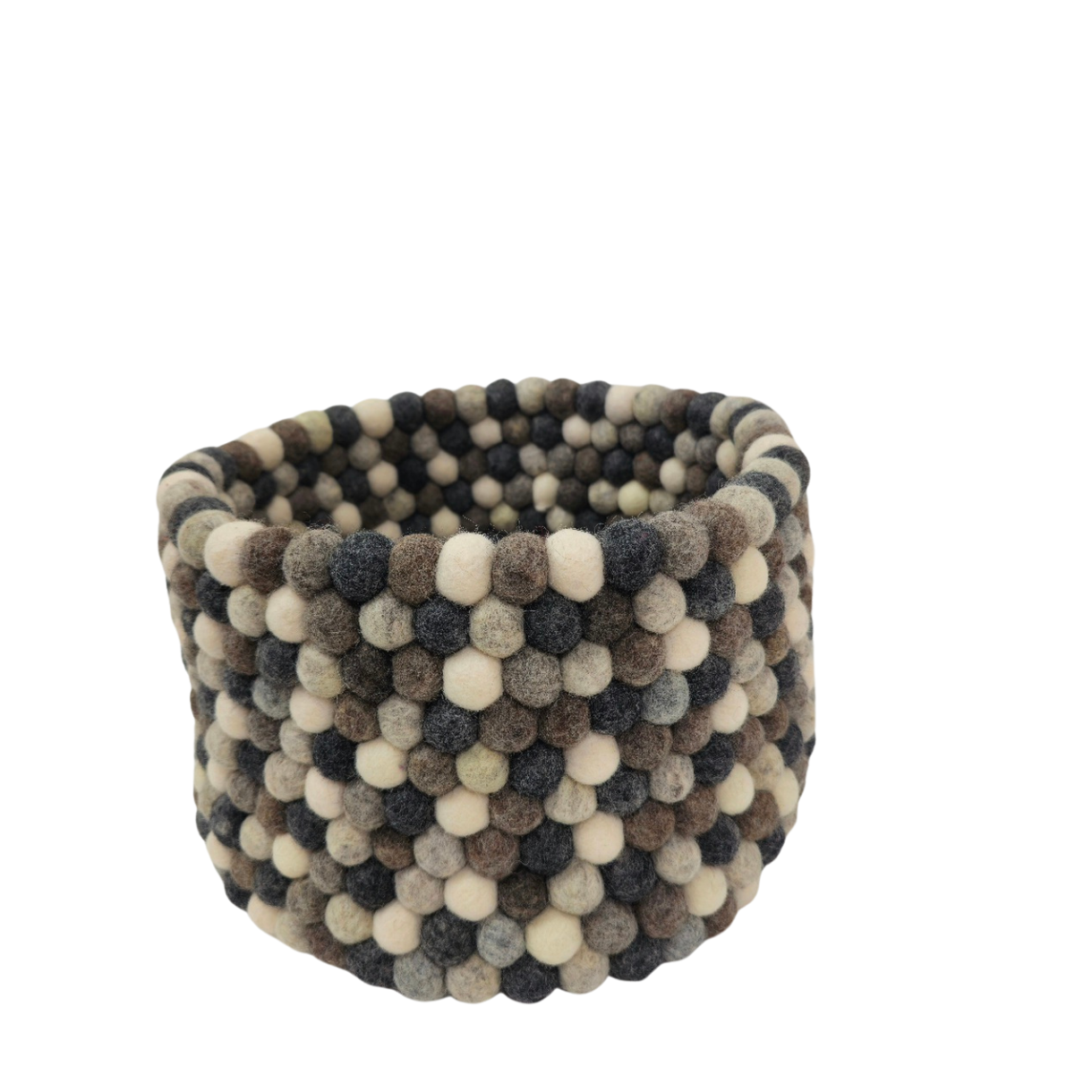 Charming Handmade Felt Pom Pom Basket – Perfect for Storage & Decor