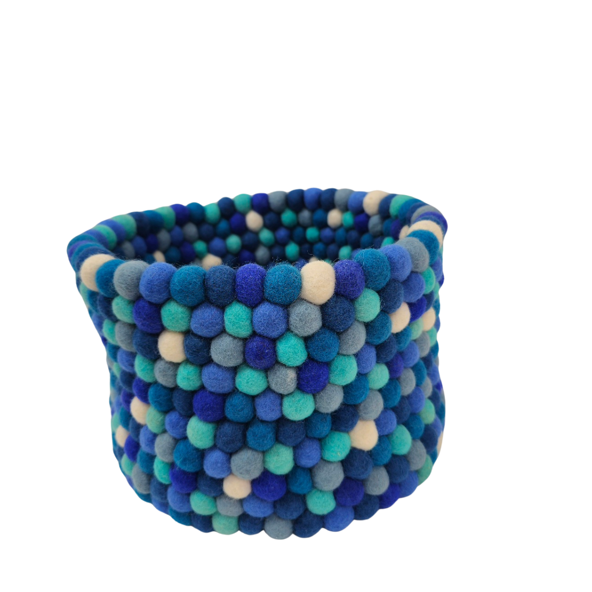 Charming Handmade Felt Pom Pom Basket – Perfect for Storage & Decor