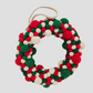 Door Hanging Multi Felt Ball Wreath 14 Inches