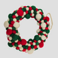 Door Hanging Multi Felt Ball Wreath 14 Inches