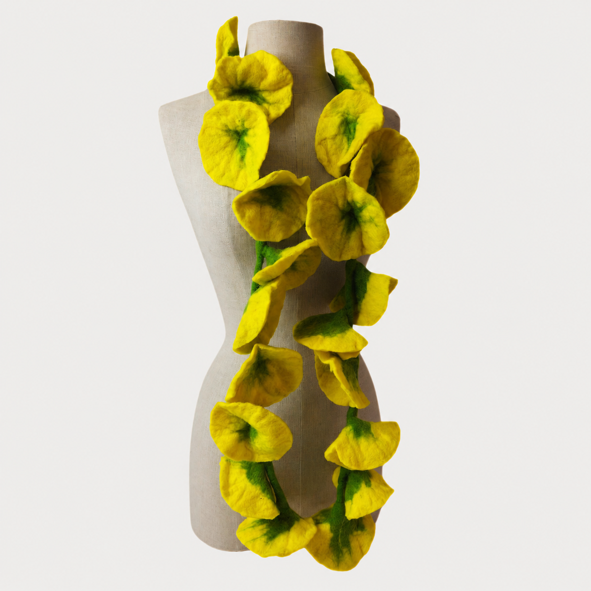 20 Flowers Scarf on soft gray background