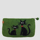 Hand Felted Black Kitty Purse 5x8 Inches